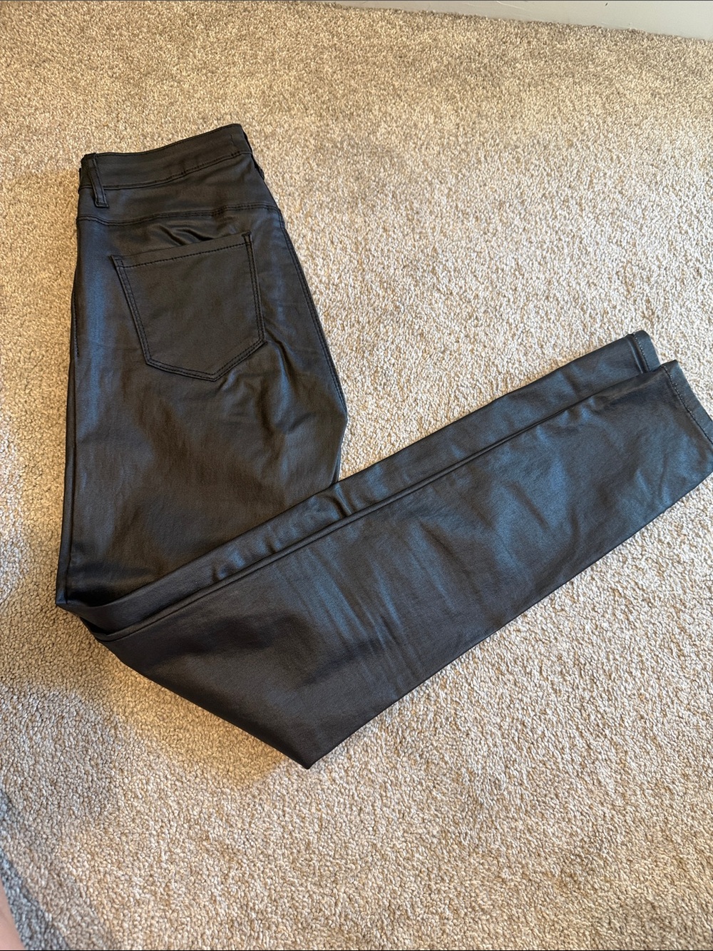 Women’s Black Faux Leather Skinny Jeans — Sleek Stretch Fit